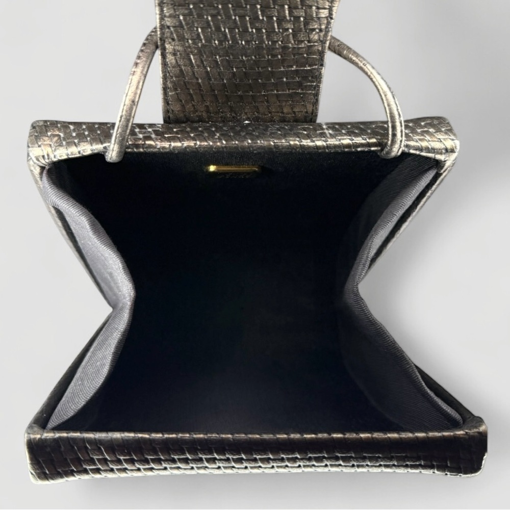 Vintage Ande Bronze Woven Evening Bag | 1960s Crossbody Purse - Picture 3 of 15